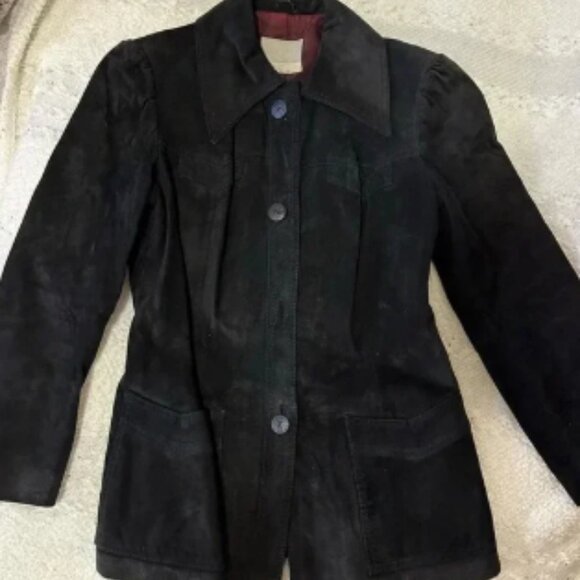 Vintage Black Suede Blazer - Picture 1 of 6